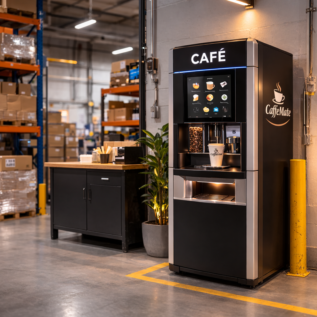 Coffee vending machine in a commercial environment